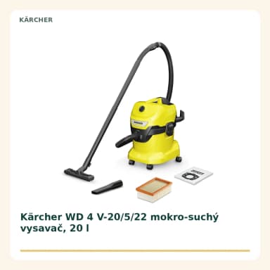 Kärcher WD 4 V-20/5/22 mokro-suchý vysavač, 20 l