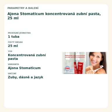 Ajona Stomaticum koncentrovaná zubní pasta, 25 ml