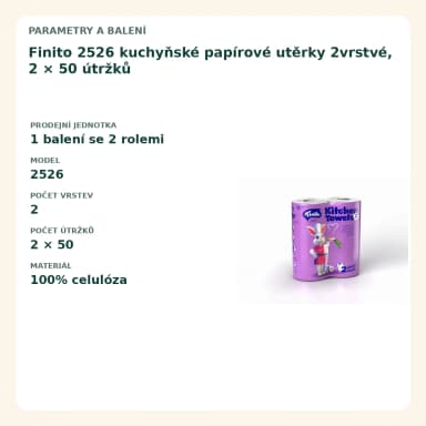 Finito 2526 kuchyňské papierové utierky 2vrstvé, 2 × 50 útržků