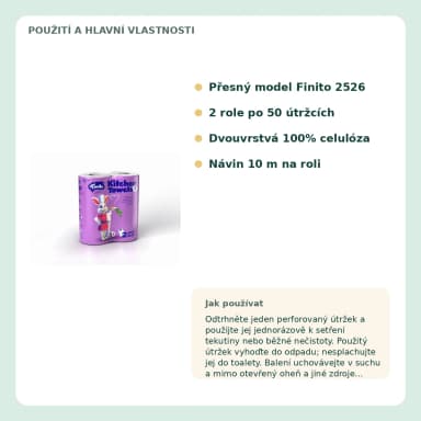 Finito 2526 kuchyňské papierové utierky 2vrstvé, 2 × 50 útržků