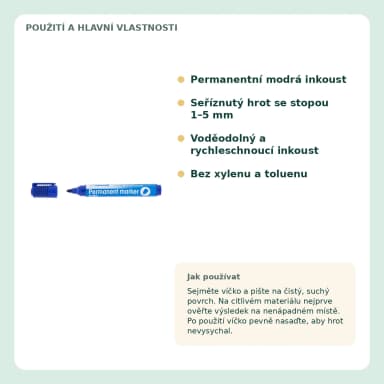 D.RECT 2160 permanentní popisovač modrý, seříznutý hrot 1 až 5 mm