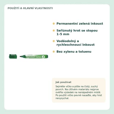 D.RECT 2160 permanentní popisovač zelený, seříznutý hrot 1 až 5 mm