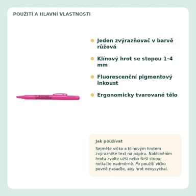 CENTROPEN HIGHLIGHTER 8722 zvýrazňovač růžový, stopa 1 až 4 mm