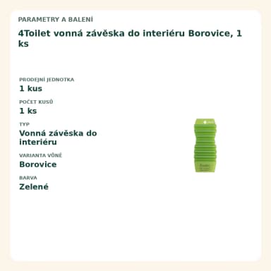 4Toilet vonná závěska do interiéru Borovice, 1 ks