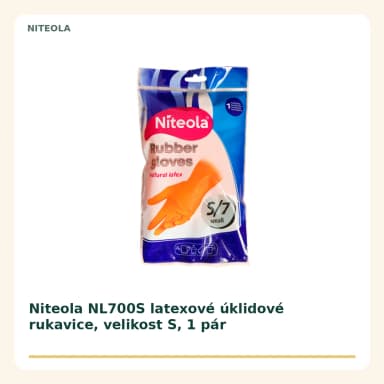 Niteola NL700S latexové úklidové rukavice, velikost S, 1 pár