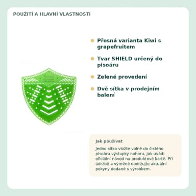 4Toilet SHIELD vonné sítko do pisoáru Kiwi s grapefruitem, 2 ks