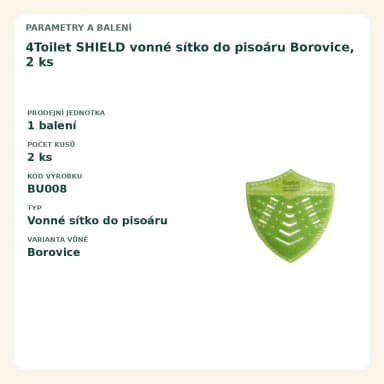 4Toilet SHIELD vonné sítko do pisoáru Borovice, 2 ks