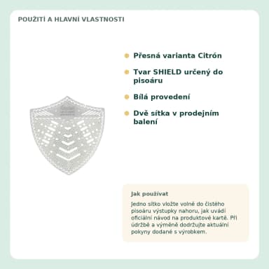 4Toilet SHIELD vonné sítko do pisoáru Citrón, 2 ks