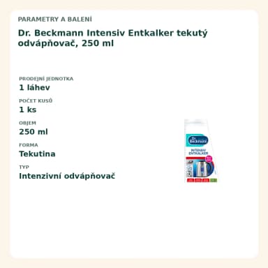 Dr. Beckmann Intensiv Entkalker tekutý odvápňovač, 250 ml