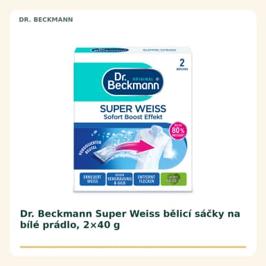 Dr. Beckmann Super Weiss bělicí sáčky na bílé prádlo, 2×40 g