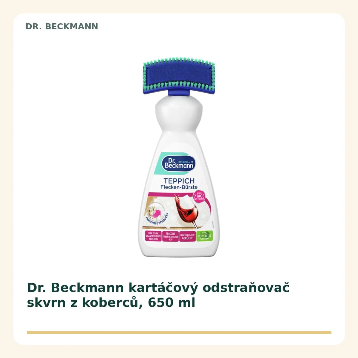 Dr. Beckmann kartáčový odstraňovač skvrn z koberců, 650 ml