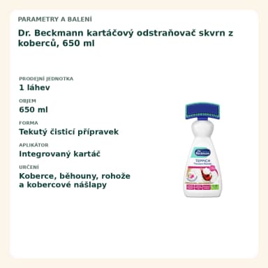 Dr. Beckmann kartáčový odstraňovač skvrn z koberců, 650 ml