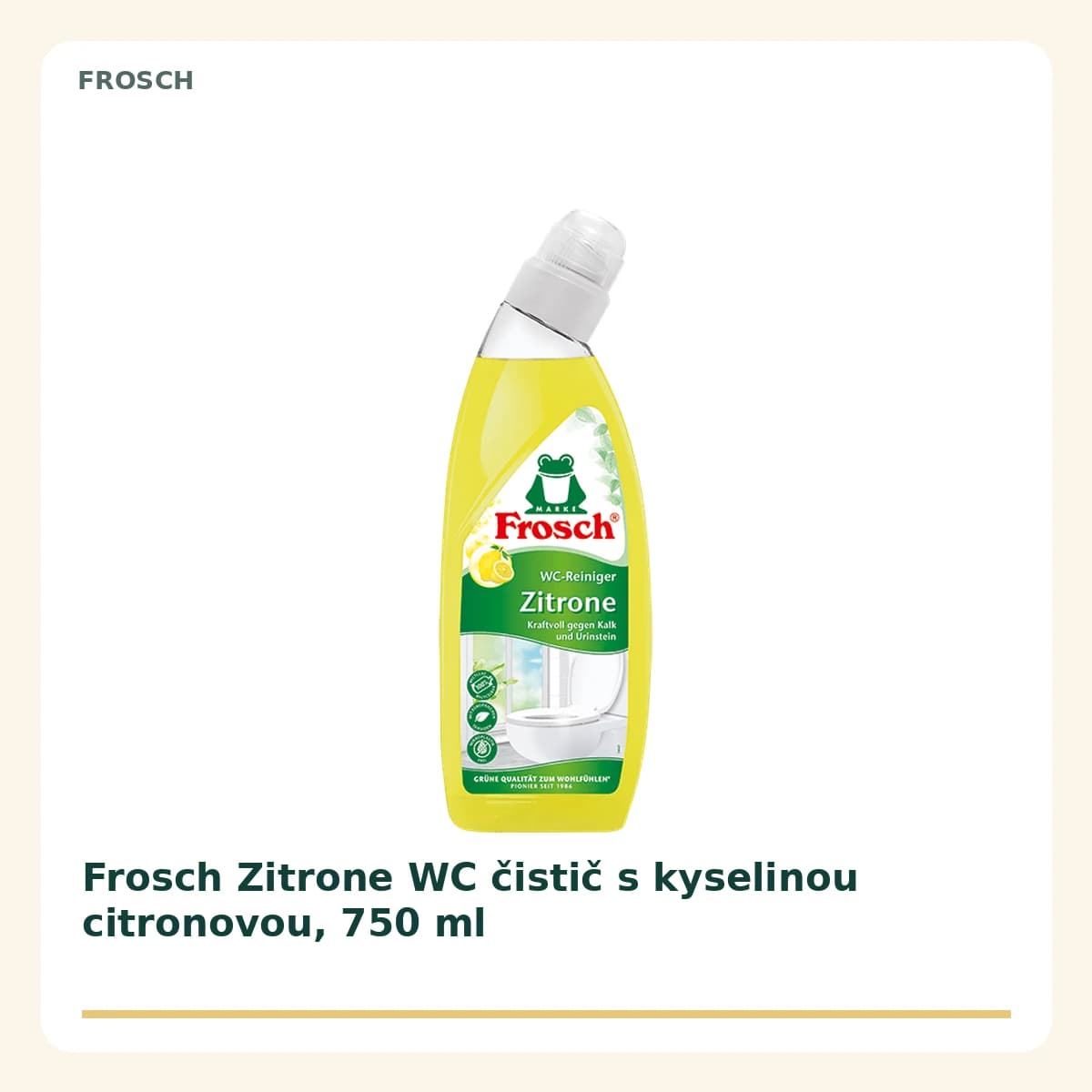Frosch Zitrone WC čistič s kyselinou citronovou, 750 ml