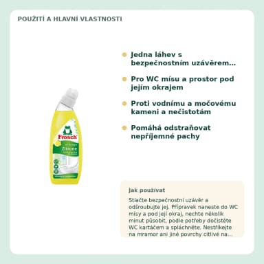 Frosch Zitrone WC čistič s kyselinou citronovou, 750 ml