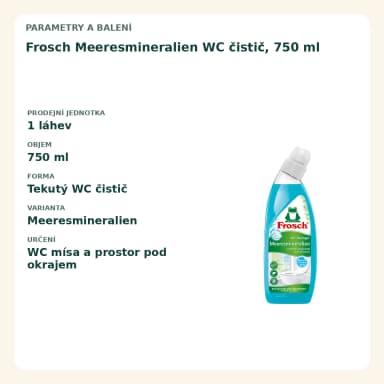 Frosch Meeresmineralien WC čistič, 750 ml