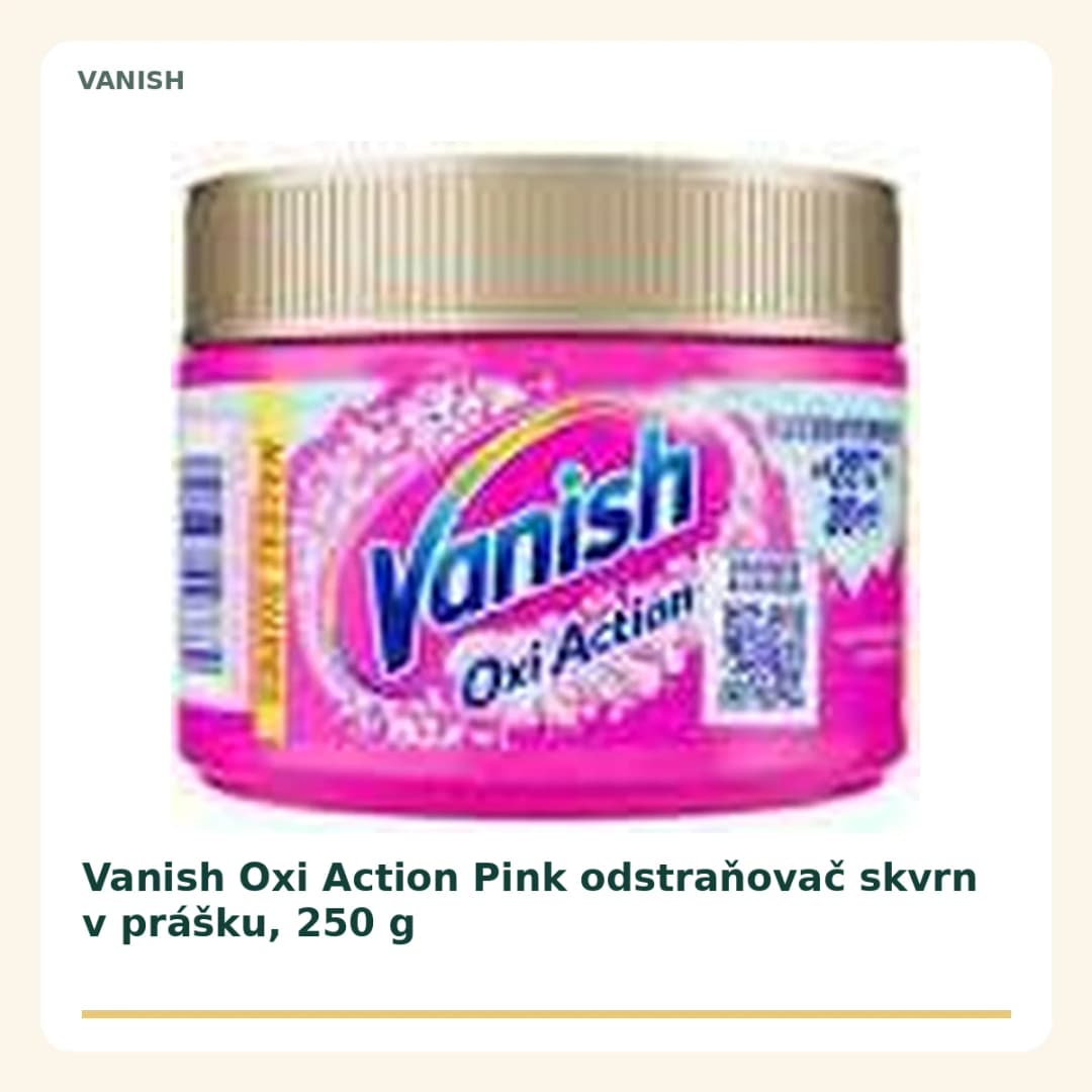 Vanish Oxi Action Pink odstraňovač skvrn v prášku, 250 g