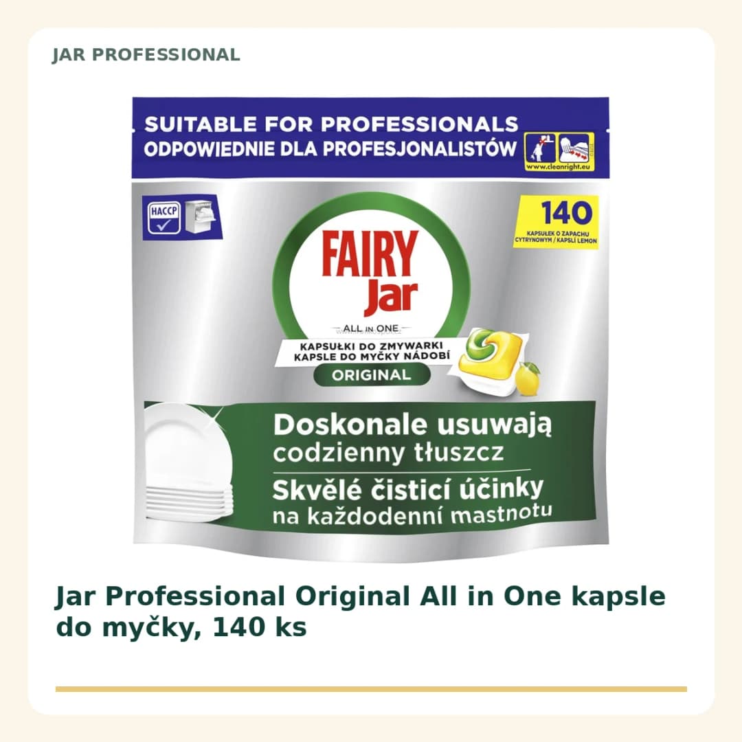 Jar Fairy Original Lemon tablety do myčky, 140 ks