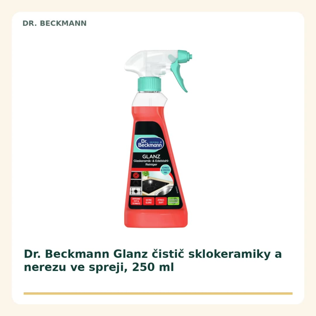 Dr. Beckmann Glanz čistič sklokeramiky a nerezu ve spreji, 250 ml