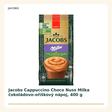 Jacobs Cappuccino Choco Nuss Milka čokoládovo-oříškový nápoj, 400 g