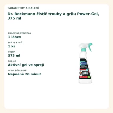 Dr. Beckmann čistič trouby a grilu Power-Gel, 375 ml
