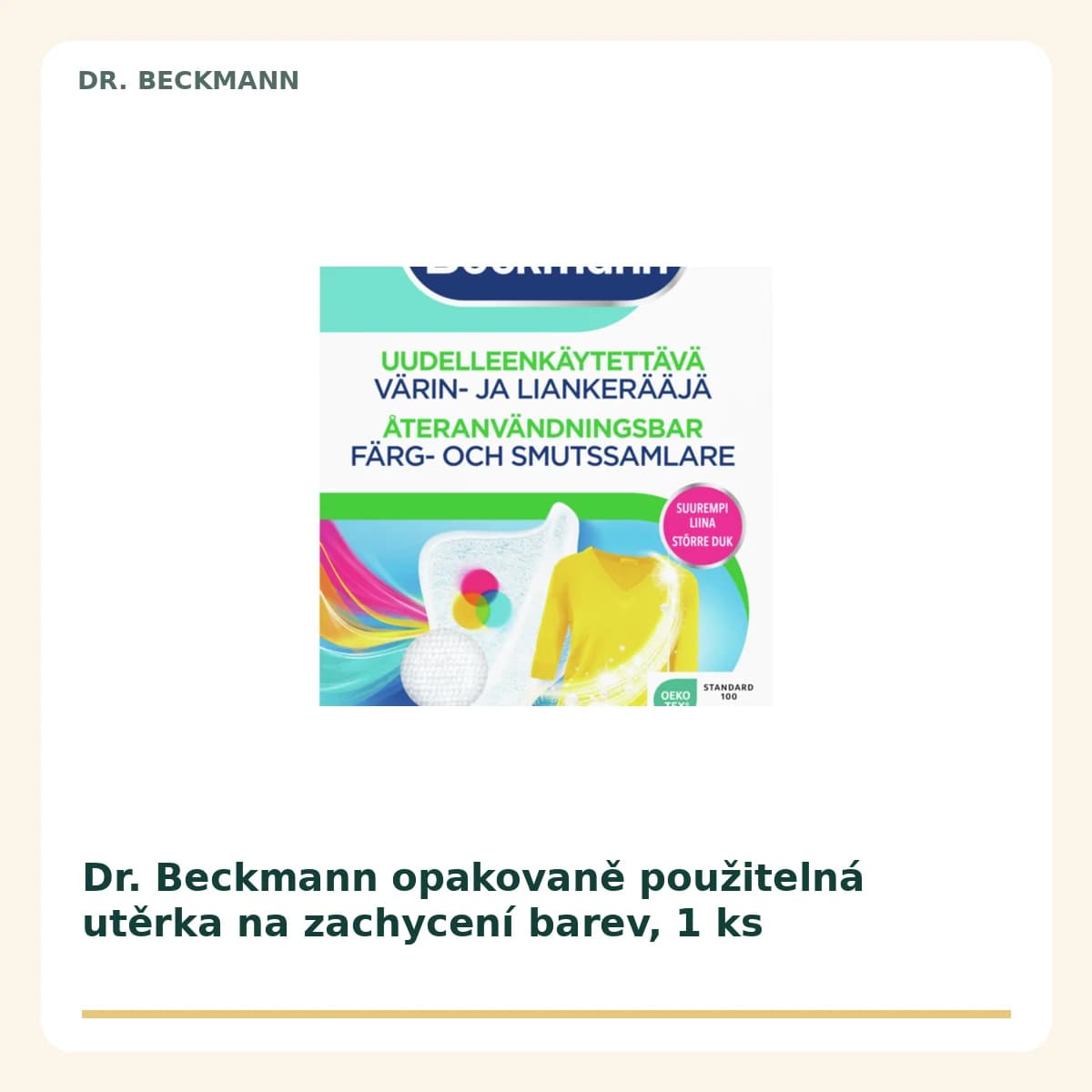 Dr. Beckmann opakovaně použitelná utierka na zachycení barev, 1 ks