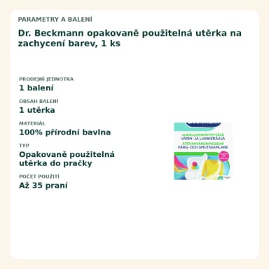 Dr. Beckmann opakovaně použitelná utierka na zachycení barev, 1 ks
