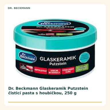 Dr. Beckmann Glaskeramik Putzstein čistiace pasta s houbičkou, 250 g