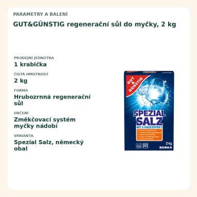 GUT&GÜNSTIG regenerační sůl do myčky, 2 kg