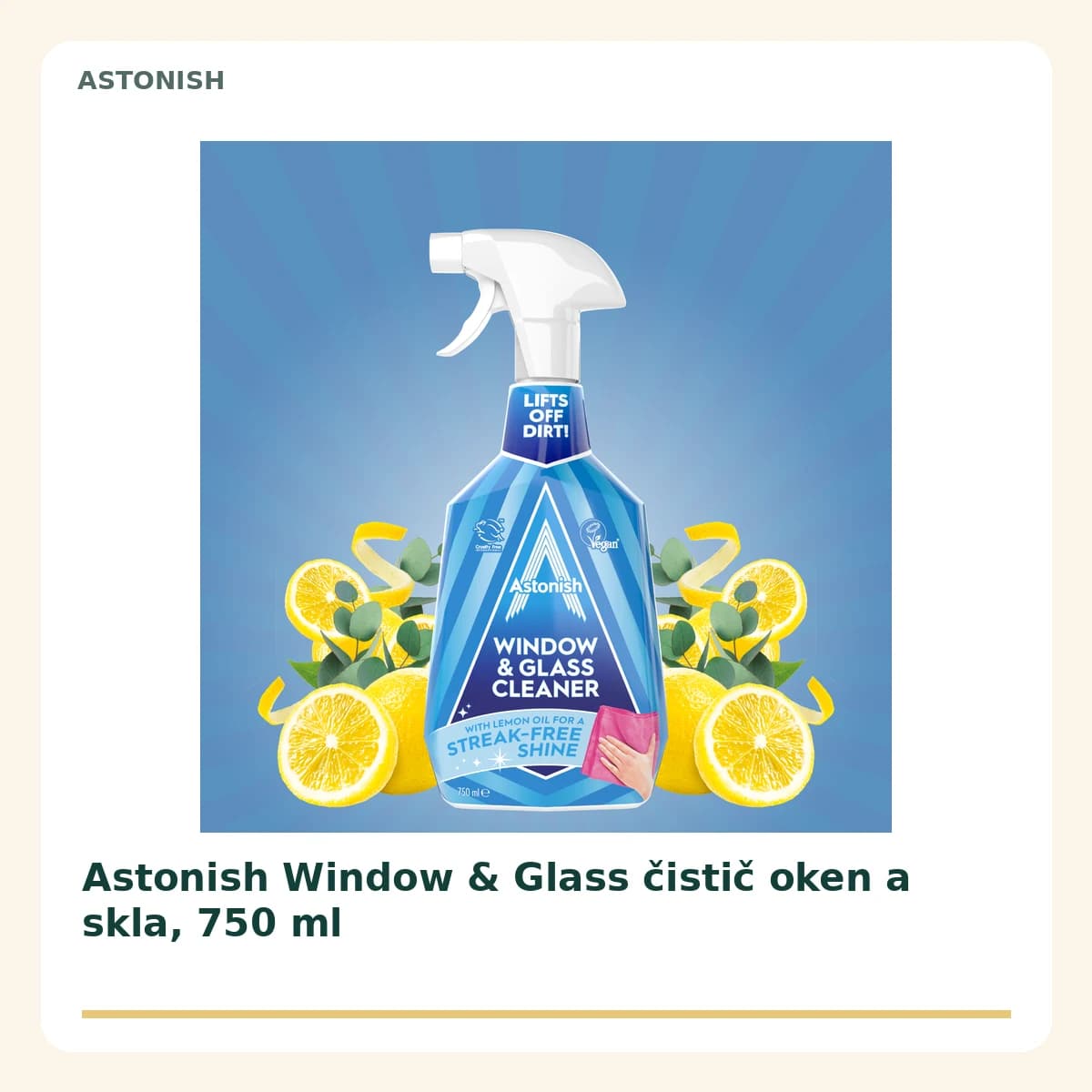 Astonish Window & Glass čistič oken a skla, 750 ml