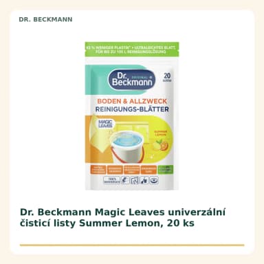 Dr. Beckmann Magic Leaves univerzální čisticí listy Summer Lemon, 20 ks