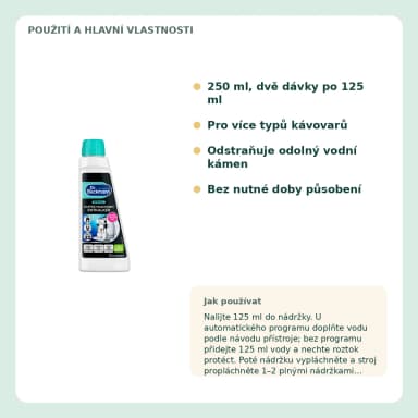 Dr. Beckmann Spezial odvápňovač kávovarů, 250 ml / 2 použití