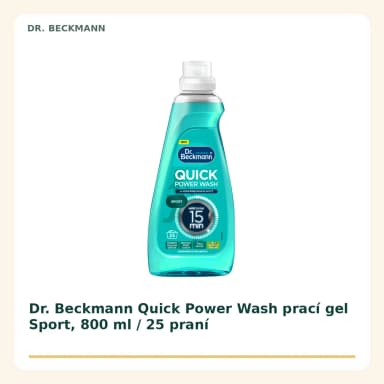 Dr. Beckmann Quick Power Wash prací gel Sport, 800 ml / 25 praní