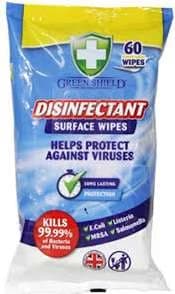 GREEN SHIELD DISINFECTANT SURFACE WIPES 60szt GB - CHUSTECZKI DO CZYSZCZENIA