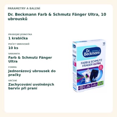Dr. Beckmann Farb & Schmutz Fänger Ultra, 10 ubrousků