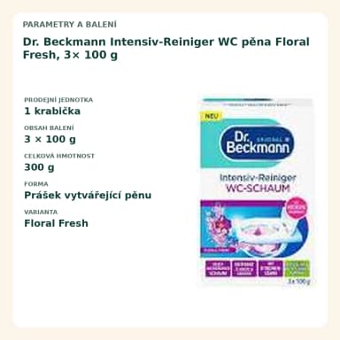 Dr. Beckmann Intensiv-Reiniger WC pena Floral Fresh, 3× 100 g