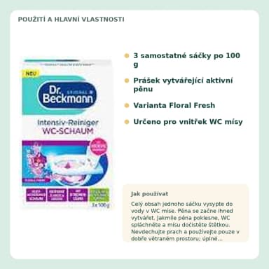 Dr. Beckmann Intensiv-Reiniger WC pena Floral Fresh, 3× 100 g