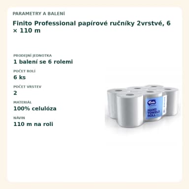 Finito Professional papierové ručníky 2vrstvé, 6 × 110 m