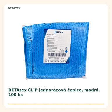 BETAtex CLIP jednorázová čepice, modrá, 100 ks