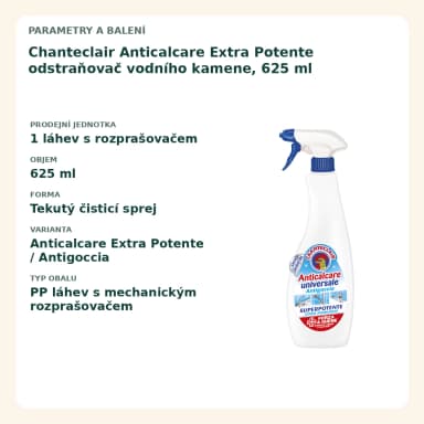 Chanteclair Anticalcare Extra Potente odstraňovač vodního kamene, 625 ml