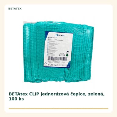 BETAtex CLIP jednorázová čepice, zelená, 100 ks