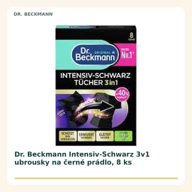 Dr. Beckmann Intensiv-Schwarz 3v1 obrúsky na černé prádlo, 8 ks