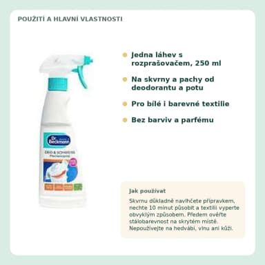 Dr. Beckmann sprej na skvrny od deodorantu a potu, 250 ml