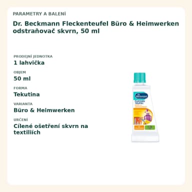 Dr. Beckmann Fleckenteufel Büro & Heimwerken odstraňovač skvrn, 50 ml