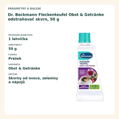 Dr. Beckmann Fleckenteufel Obst & Getränke odstraňovač skvrn, 50 g