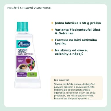 Dr. Beckmann Fleckenteufel Obst & Getränke odstraňovač skvrn, 50 g