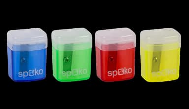 Ořezávátko SPOKO ReLeaf Boxy Duo, dvojité se zásobníkem, mix