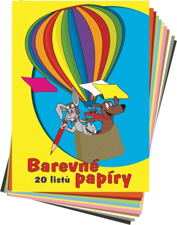 Složka barevných papírů A4, 80 g, 20 listů