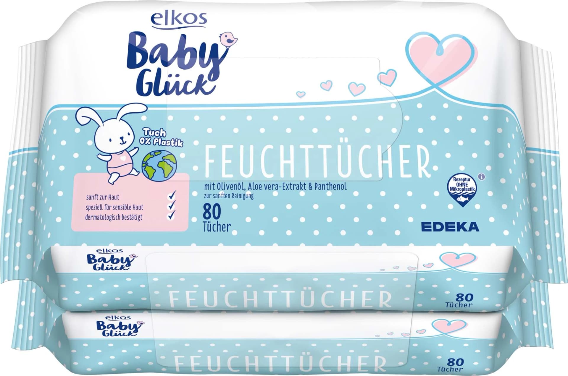 Elkos Comfort dětské vlhčené ubrousky, 2 × 80 ks