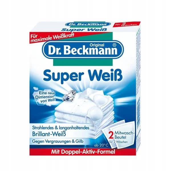Dr. Beckmann Super Weiss bělicí sáčky na bílé prádlo, 2×40 g