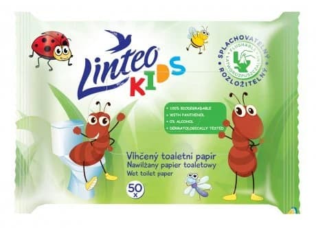 Linteo Kids vlhčený toaletní papír s heřmánkem, 50 ks